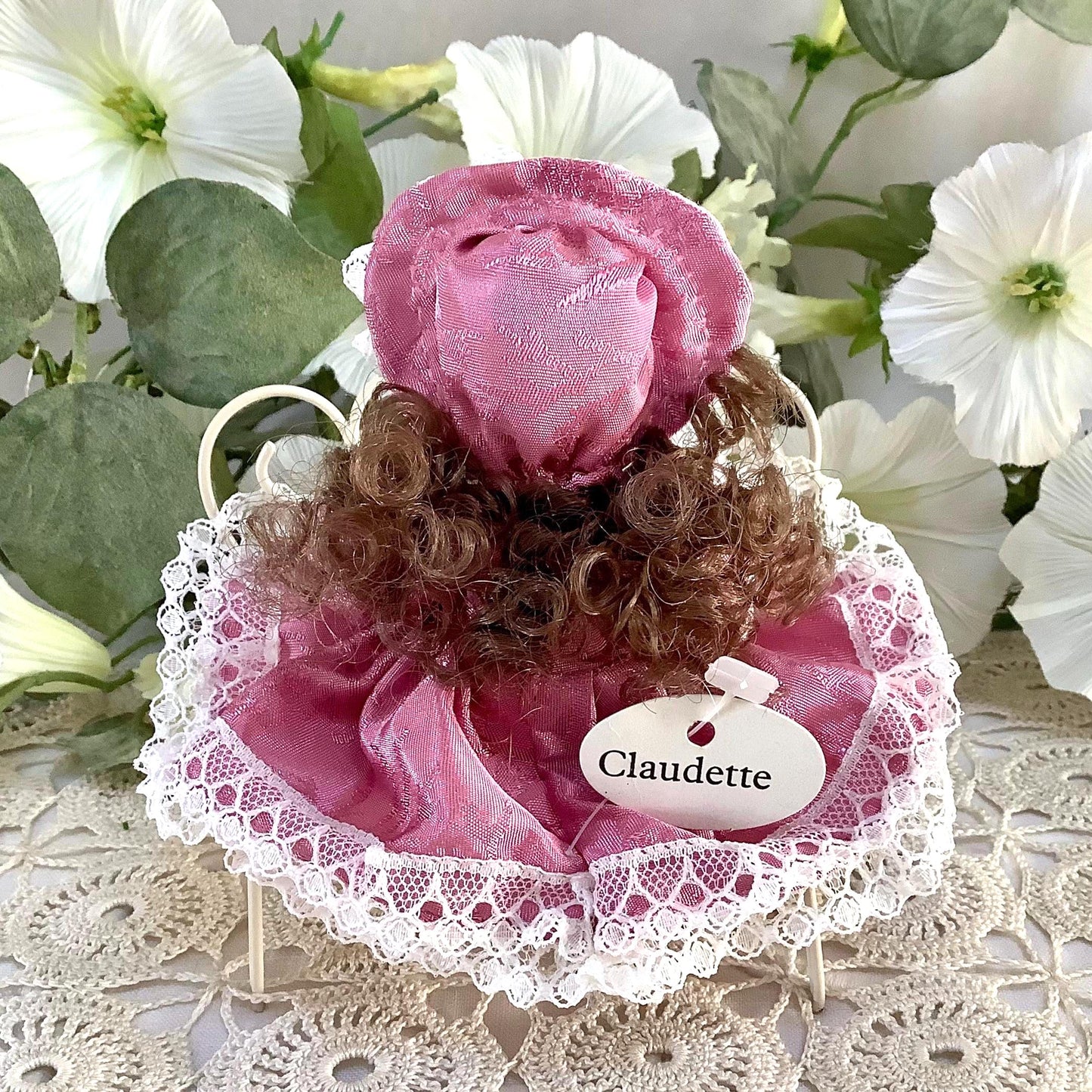 Claudette poupée porcelaine miniature vintage ht 12 cm