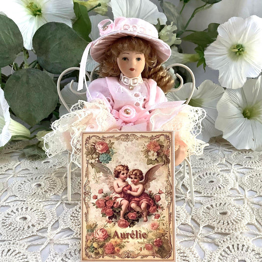 Aurélie poupée porcelaine miniature vintage ht 11 cm
