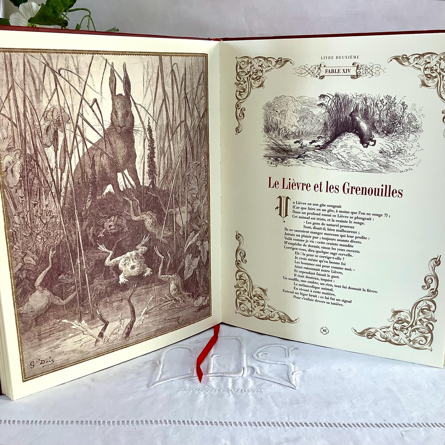 Fables de la fontaine illustrées livre deuxième collection vintage