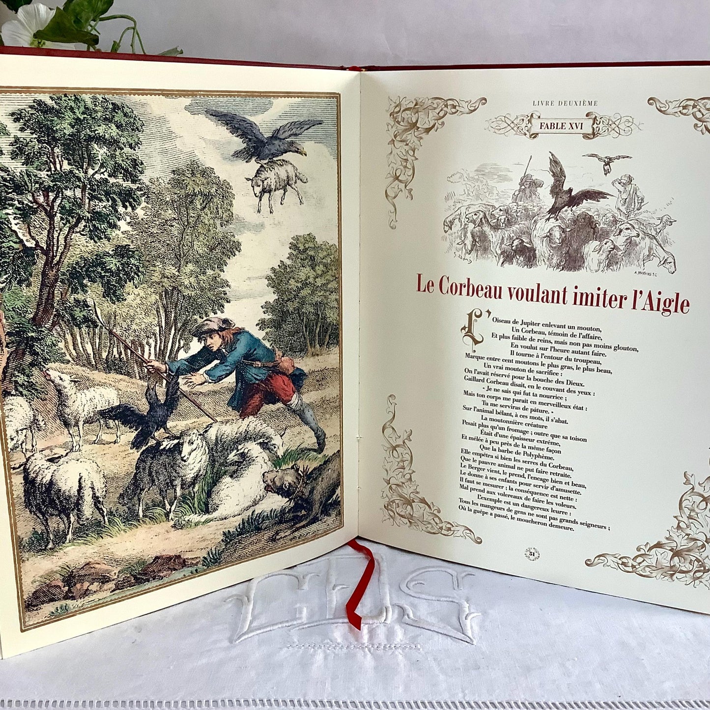 Fables de la fontaine illustrées livre deuxième collection vintage