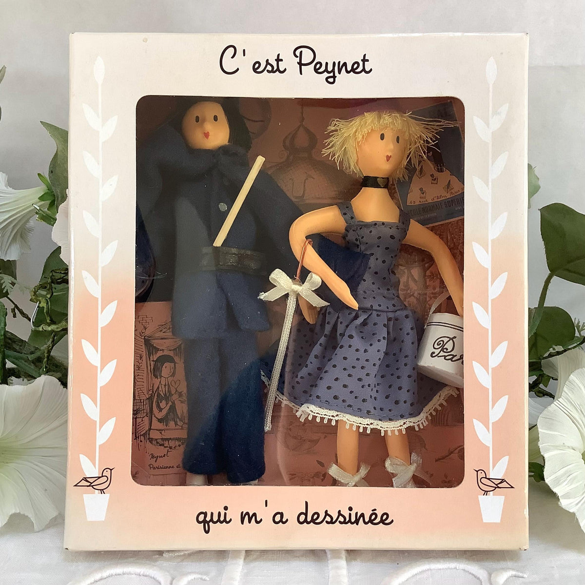 Parisienne et gardien de la paix coffret deux poupées vintage collection amoureux de Peynet