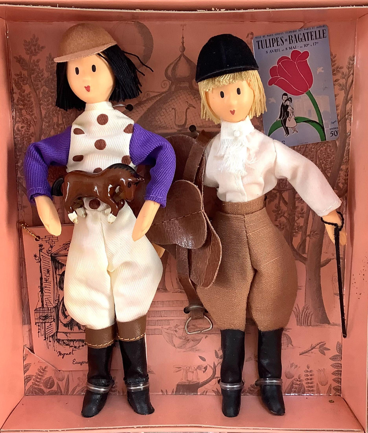 L’ écuyère et le jockey coffret deux poupées vintage collection amoureux de Peynet