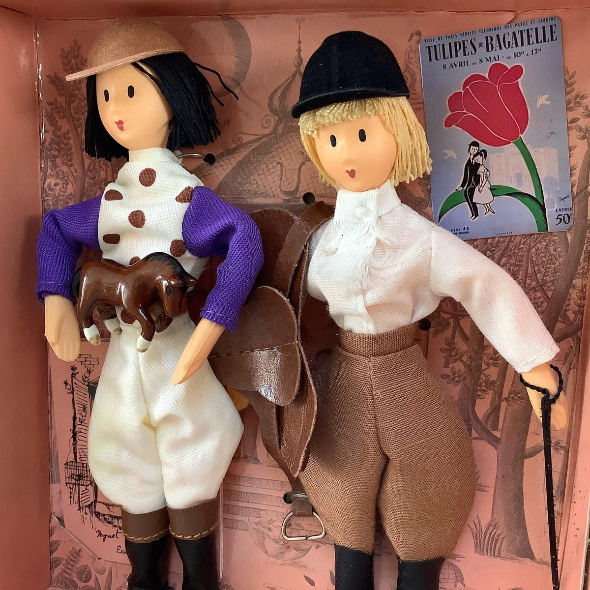 L’ écuyère et le jockey coffret deux poupées vintage collection amoureux de Peynet
