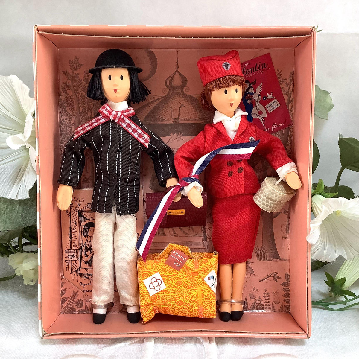 Hôtesse de l’air et passager coffret deux poupées vintage collection amoureux de Peynet