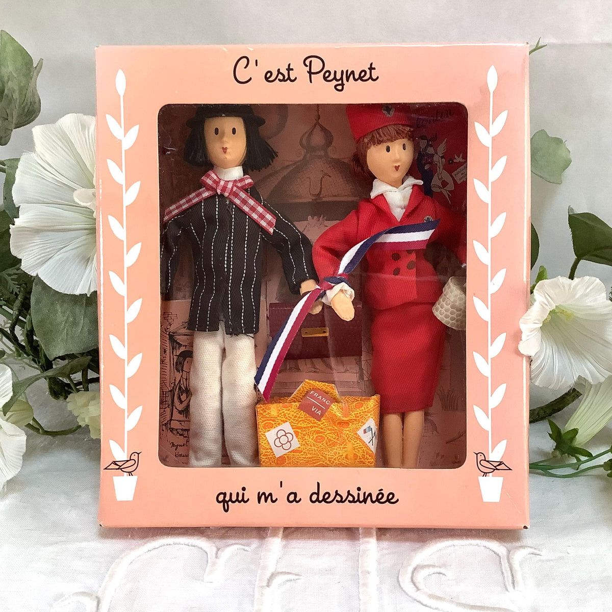 Hôtesse de l’air et passager coffret deux poupées vintage collection amoureux de Peynet