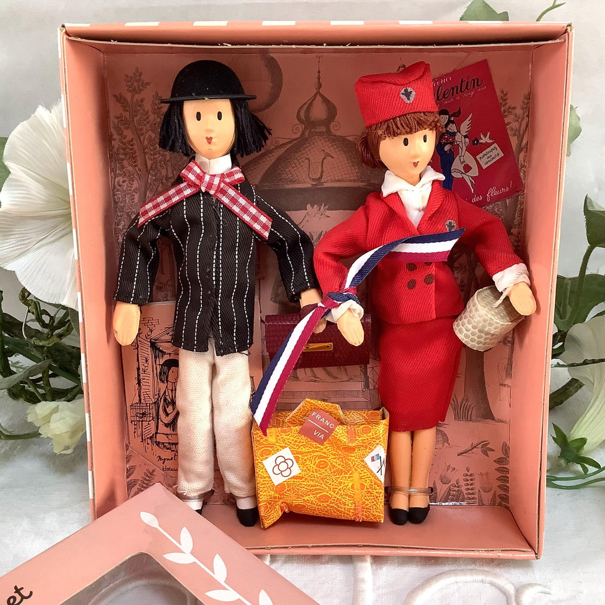 Hôtesse de l’air et passager coffret deux poupées vintage collection amoureux de Peynet