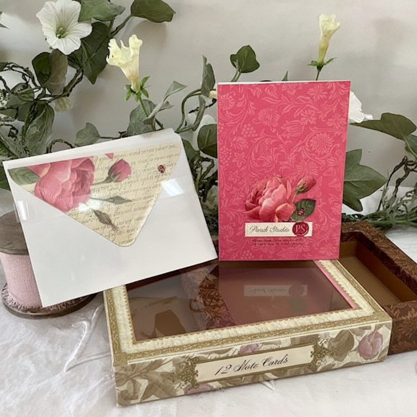 Cartes postales enveloppes vintage royal garden roses anciennes redouté